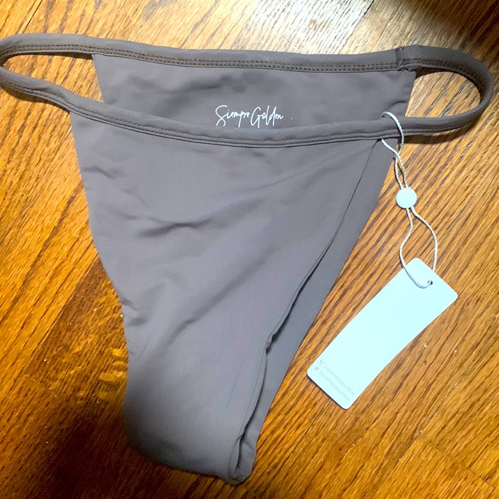Siempre golden swim suit bottom new with tags